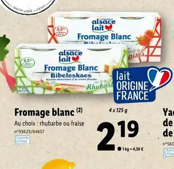 Lidl Fromage blanc offre