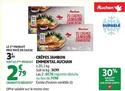 Auchan Supermarché AUCHAN Crêpes jambon emmental offre