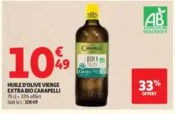 Auchan Supermarché CARAPELLI Huile d'olive vierge extra bio offre