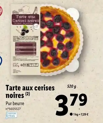 Lidl Tarte aux cerises noires offre
