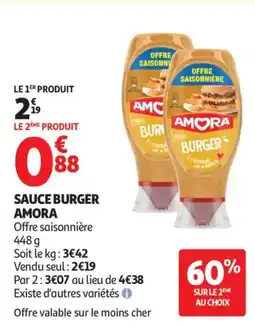 Auchan Supermarché AMORA Sauce burger offre