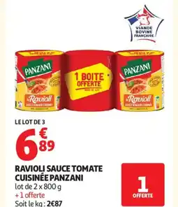 Auchan Supermarché PANZANI Ravioli sauce tomate cuisinée offre