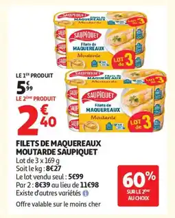 Auchan Supermarché SAUPIQUET Filets de maquereaux moutarde offre