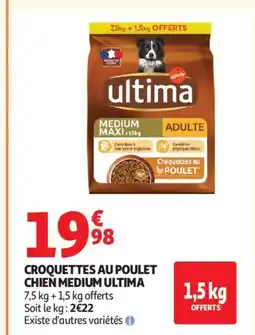 Auchan Supermarché ULTIMA Croquettes au poulet chien medium offre