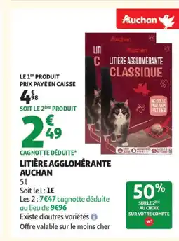 Auchan Supermarché AUCHAN Litière agglomérante offre