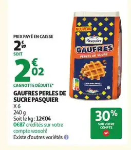 Auchan Supermarché PASQUIER Gaufres perles de sucre offre
