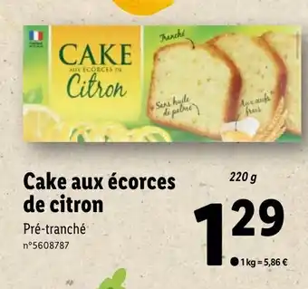 Lidl Cake aux écorces de citron offre