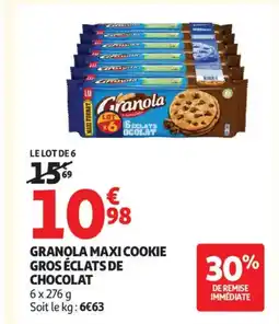 Auchan Supermarché GRANOLA Maxi cookie gros éclats de chocolat offre