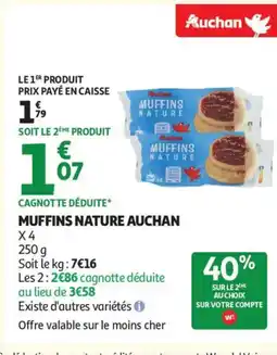 Auchan Supermarché AUCHAN Muffins nature offre