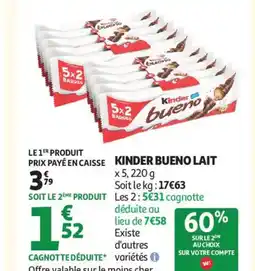 Auchan Supermarché KINDER Bueno lait offre