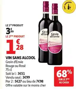 Auchan Supermarché GRAIN D'ENVIE Vin sans alcool offre