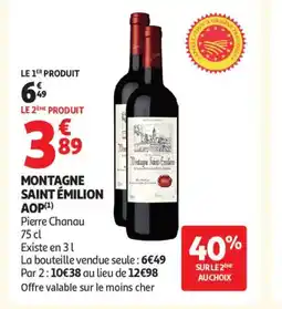 Auchan Supermarché Montagne saint émilion aop offre