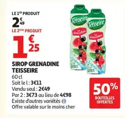Auchan Supermarché TEISSEIRE Sirop grenadine offre