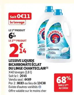 Auchan Supermarché CHANTECLAIR(¹ Lessive liquide bicarbonate éclat du linge offre