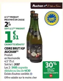 Auchan Supermarché CIDRE BRUT Igp auchan offre