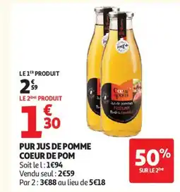 Auchan Supermarché COEUR DE POM Pur jus de pomme offre