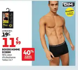 Auchan Supermarché ECODIM Boxers homme offre
