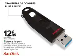 Carrefour SANDISK Clé USB 3.0 64Go offre