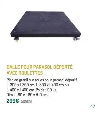 Botanic Dalle Pour Parasol Déporté Avec Roulettes offre