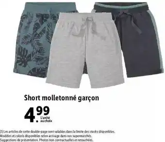 Lidl Short Molletonné Garçon offre