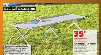 Hyper U Bain De Soleil - Lit De Camp offre