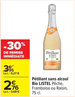 Carrefour Pétillant sans alcool bio listel offre