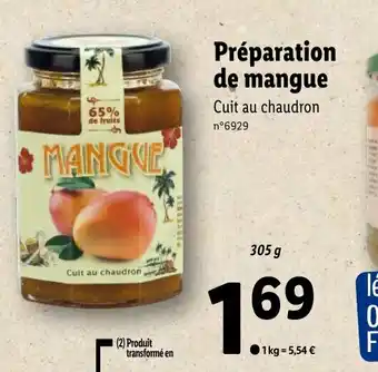 Lidl Préparation de mangue offre