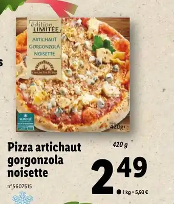 Lidl Pizza artichaut gorgonzola noisette offre