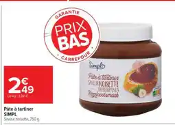Carrefour Market Pâte à tartiner SIMPL offre