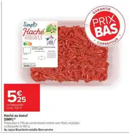 Carrefour Market Haché Au Bœuf offre