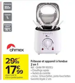 Carrefour Friteuse et appareil à fondue 2 en 1 offre