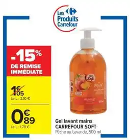 Carrefour Gel lavant mains CARREFOUR SOFT offre