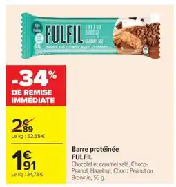 Carrefour Barre protéinée FULFIL offre