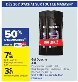 Carrefour Gel Douche Axe offre
