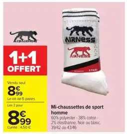 Carrefour Mi-chaussettes de sport homme offre