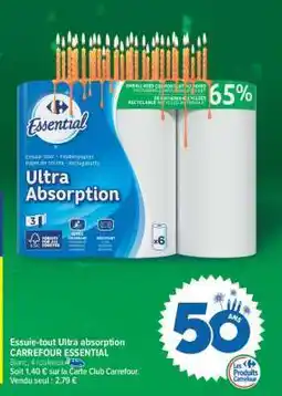 Carrefour Market Essuie-tout Ultra absorption CARREFOUR ESSENTIAL offre
