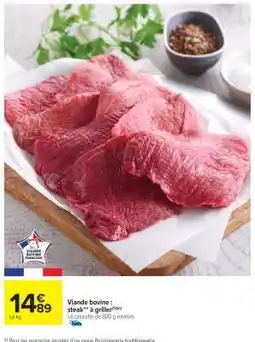 Carrefour Market Viande bovine : steak** à griller offre