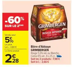 Carrefour Market Bière d'Abbaye GRIMBERGEN offre