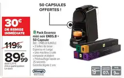 Carrefour Pack Essenza mini noir EN85.B + 50 Capsule offre