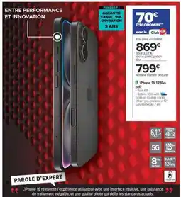 Carrefour Iphone 16 128Go offre