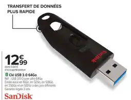 Carrefour Clé USB 3.0 64Go offre