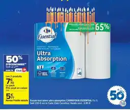 Carrefour Essuie-tout blanc ultra absorption CARREFOUR ESSENTIAL offre