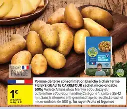 Carrefour Pomme de terre consommation blanche à chair ferme offre