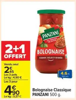 Carrefour Bolognaise Classique PANZANI 500 g offre