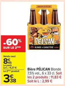 Carrefour Bière PÉLICAN Blonde offre