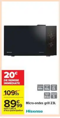 Carrefour Micro-ondes grill 23L offre