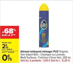 Carrefour Aérosol nettoyant ménager pliz offre