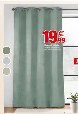 Bazarland Rideau à œillets offre