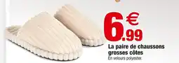 Bazarland La paire de chaussons grosses côtes offre