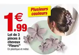 Bazarland Lot de 3 pinces à cheveux fleurs offre
